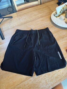 Men's Black Performance Athletic Shorts with Drawstring